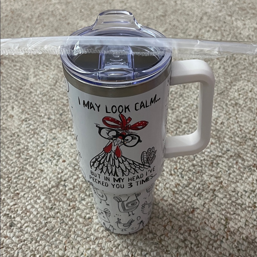 Cute 40oz Tumbler with Chickens
